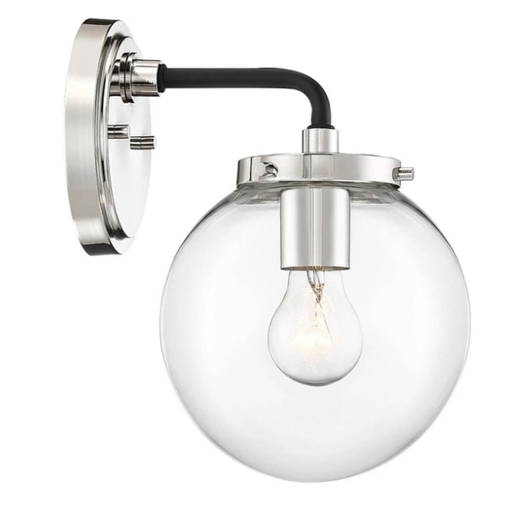 Modern Glass Globe Wall Sconce - Picture 7 of 8